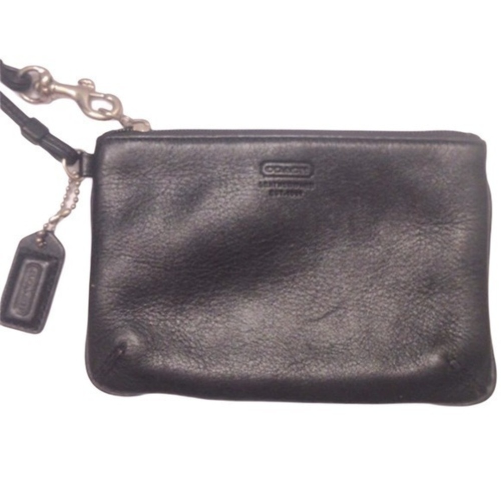 4/$125 COACH BLACK LEATHER WRISTLET